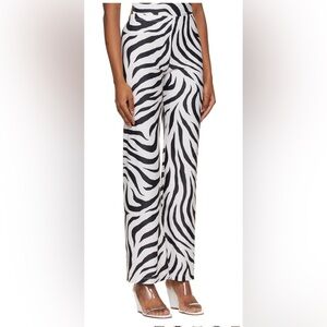 Maryam Nassir Zadeh Black and White Zebra Print Pants